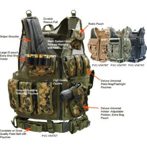 See Airsoft Accessory 1 UTG Deluxe Tactical Vest Airsoft Gun Accessory - Army Universal Digital Pattern