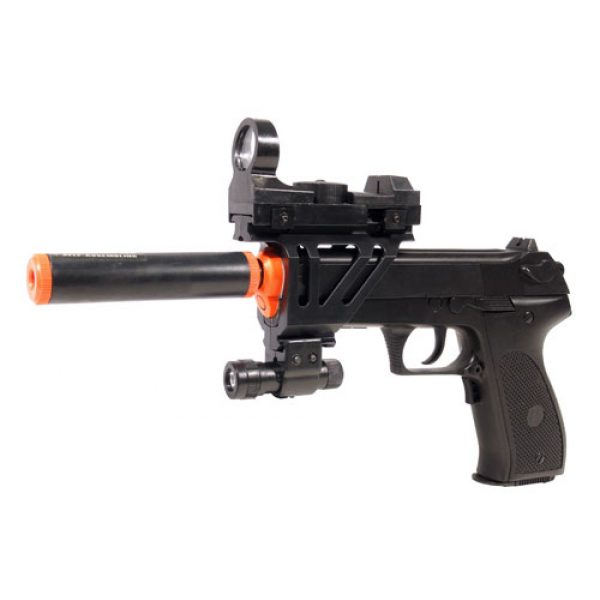 See Airsoft Pistol 1 Electric Full Auto Tactical 2026A Pistol FPS-150 Blowback, Silencer, Flashlight, Red Dot Scope Airsoft Gun