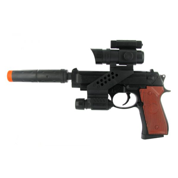 See Airsoft Pistol 1 Refurbished Spring Secret Agent Pistol FPS-160 Silencer, Laser, Flashlight Airsoft Gun