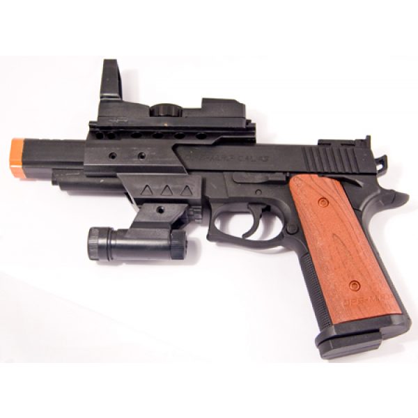 See Airsoft Pistol 1 Spring Special Ops .45 Cal Pistol FPS-125 Laser Sight, Tactical Light Airsoft Gun