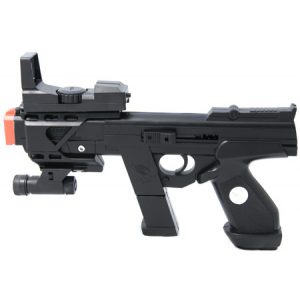 See Airsoft Pistol 1 Spring Tactical Assault Pistol FPS-100 Flashing LED, Laser Sight, Tactical Light Airsoft Gun