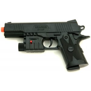 See Airsoft Pistol 1 Spring Terminator 2 Style Pistol FPS-200, 15 Rnd. Clip, Red Dot Laser Airsoft Gun