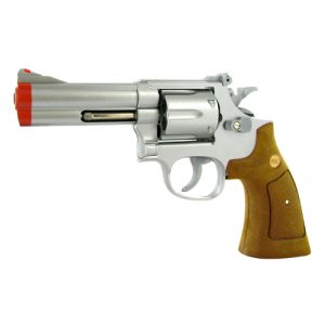 See Airsoft Pistol 1 Refurbished Spring Silver 4 Inch Barrel Magnum Revolver Pistol FPS-200 Wood Grip Airsoft Gun