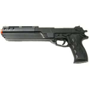 See Airsoft Pistol 1 Spring Batman Style Pistol FPS-100 Integrated Laser and Tactical Light Airsoft Gun