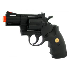 See Airsoft Pistol 1 Spring Black Snubnosed Magnum Revolver Pistol FPS-200 Black Grip Airsoft Gun