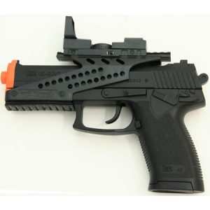 See Airsoft Pistol 1 Spring Blade Trinity Style Mk.23 Pistol FPS-200, 15 Rnd. Clip, Red Dot Laser, Tactical Sight Airsoft Gun