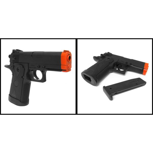 See Airsoft Pistol 2 Spring Custom Night Hawk .45 Style Compact Pistol FPS-180 Airsoft Gun
