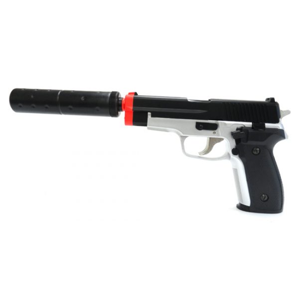 See Airsoft Pistol 1 Spring HFC 113 Elite Pistol Black And Silver FPS-300 Airsoft Gun