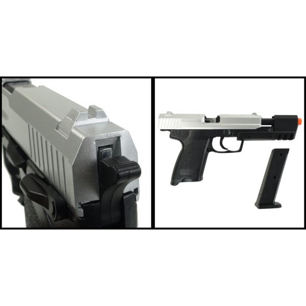 See Airsoft Pistol 2 Spring HFC HA-112L Silver And Black FPS-250 Airsoft Pistol