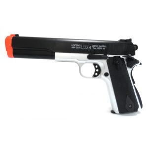 See Airsoft Pistol 1 Spring HFC Sharp Eye Long Barrel Pistol Black Silver FPS-300 Airsoft Gun
