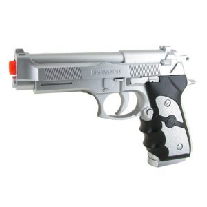 See Airsoft Pistol 1 Spring M-757 Pistol, FPS-150, Silver Finish, Ergronomic Grip Airsoft Gun