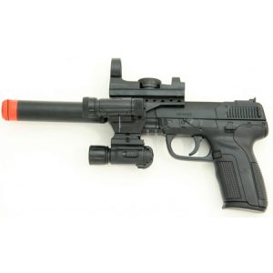 See Airsoft Pistol 1 Spring M86 Pistol FPS-150 Silencer, Laser Sight, Tactical Light Airsoft Gun