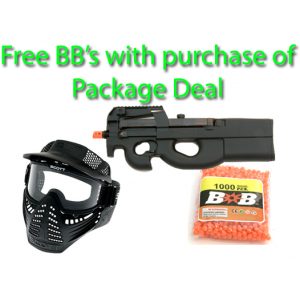 See Airsoft Rifle 1 AEG Electric P90 Assault Rifle PDW FPS-200 Airsoft Gun Package Deal (Mask and BBs)