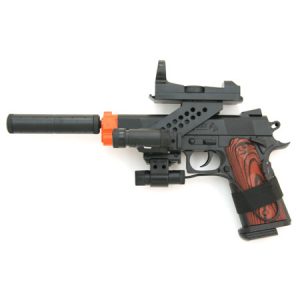 See Airsoft Pistol 1 Spring Pistol FPS-200, Silencer, Red Dot Laser, Scope Airsoft Gun