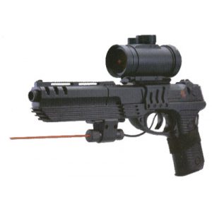See Airsoft Pistol 1 Spring Ruger P Series Pistol FPS-200, Barrel Extension, Scope, Laser Airsoft Gun
