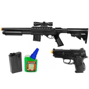 See Airsoft Pistol 1 Spring Smith & Wesson Licensed Tactical Duty Kit With M3000 FPS-355 Shotgun and CS 45 FPS-160 Pistol