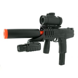 See Airsoft Pistol 1 Spring Tactical TMP Machine Pistol FPS-235 Electronic Sight, Silencer, Flashlight Airsoft Gun