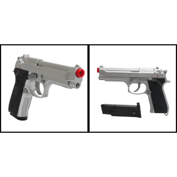 See Airsoft Pistol 2 Spring UHC Lethal Weapon Pistol FPS-260, Heavyweight, Silver Airsoft Gun