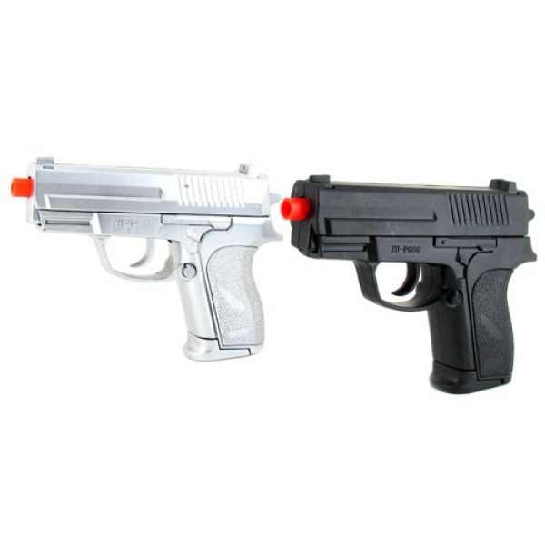 See Airsoft Pistol 1 Spring UK Arms P608SB Black And Silver Combo Pack Pistol FPS-120 Airsoft Gun