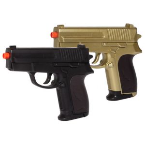 See Airsoft Pistol 1 Spring UK Arms P618GB Black & Gold FPS-135 Airsoft Pistol 2-Pack
