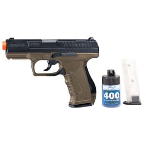 See Airsoft Pistol 1 Spring Umarex Walther P99 Licensed Dark Earth Brown FPS-300 Airsoft Gun