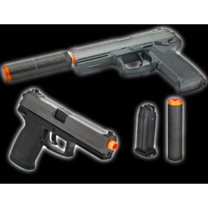 See Airsoft Pistol 1 UTG MK23 Spring Pistol Airsoft Gun, Spare Mag, Precision Barrel