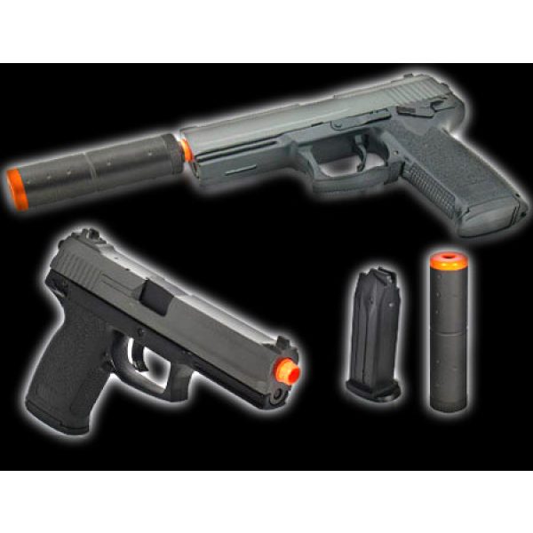 See Airsoft Pistol 1 UTG MK23 Spring Pistol Airsoft Gun, Spare Mag, Precision Barrel
