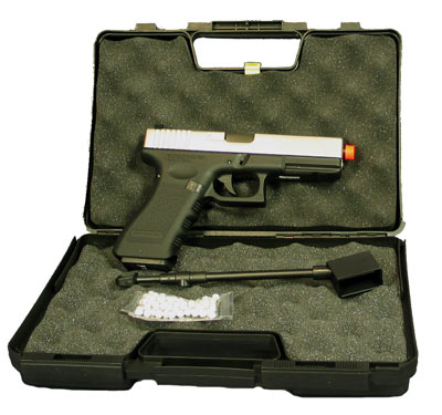 See Airsoft Pistol 1 17 Semi-Automatic Two-Tone Gas Blowback Pistol (Disc.)