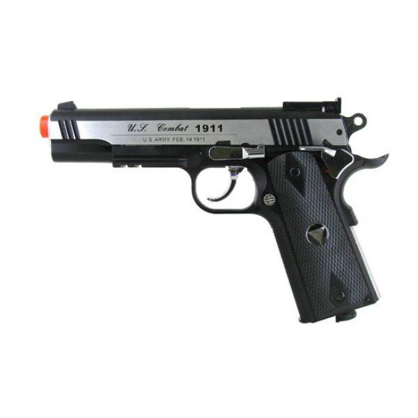 See Airsoft Pistol 1 CO2 TSD Tactical 601 Black And Chrome Pistol FPS-525 Blowback Airsoft Gun