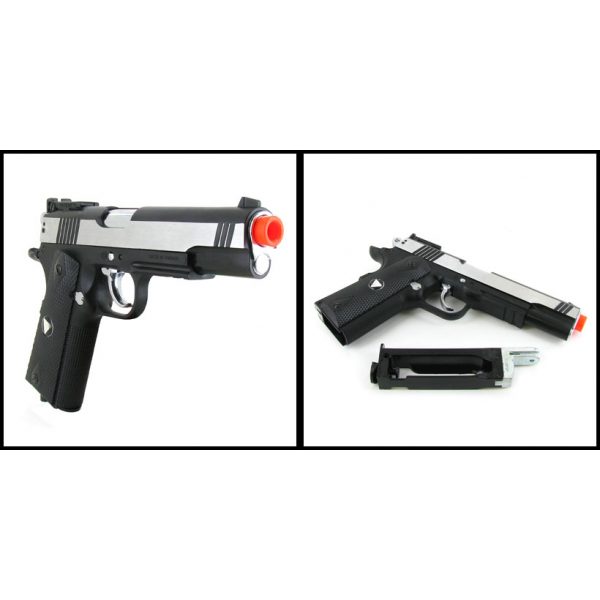 See Airsoft Pistol 2 CO2 TSD Tactical 601 Black And Chrome Pistol FPS-525 Blowback Airsoft Gun