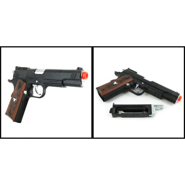 See Airsoft Pistol 2 CO2 TSD Tactical 601 Black Pistol FPS-525 Faux Wood Grip Blowback Airsoft Gun