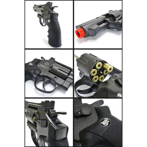 See Airsoft Pistol 2 CO2 WG 708 Snub Nose Revolver Pistol Black FPS-480 Airsoft Gun