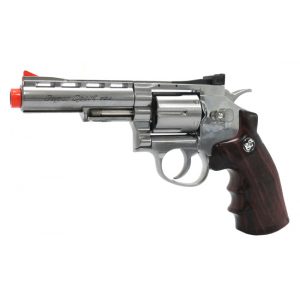 See Airsoft Pistol 1 CO2 WG Revolver Pistol Silver FPS-480 Full Metal Non-Blowback Airsoft Gun