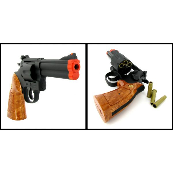 See Airsoft Pistol 2 Green Gas Black 4 Inch Barrel Magnum Revolver Pistol FPS-300 Wood Grip Airsoft Gun
