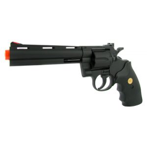 See Airsoft Pistol 1 Green Gas Black 6 Inch Barrel Magnum Revolver Pistol FPS-300 Black Grip Airsoft Gun