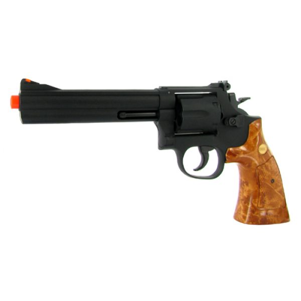 See Airsoft Pistol 1 Green Gas Black 6 Inch Barrel Magnum Revolver Pistol FPS-300 Wood Grip Airsoft Gun