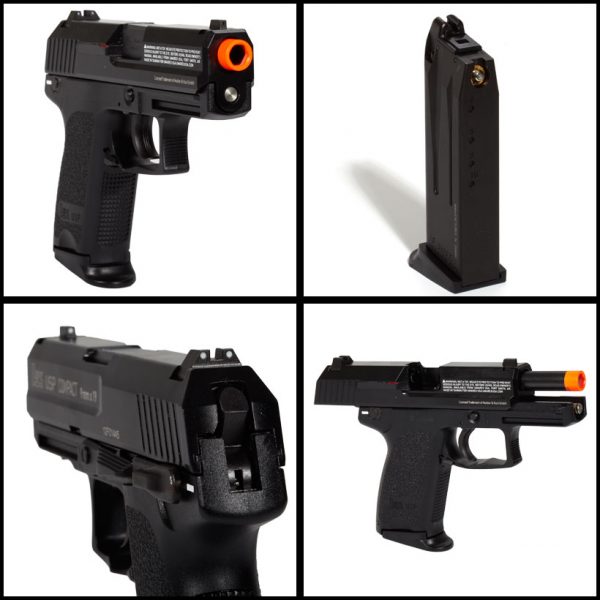 See Airsoft Pistol 2 Green Gas H&K USP Compact FPS-400 Blowback Airsoft Pistol
