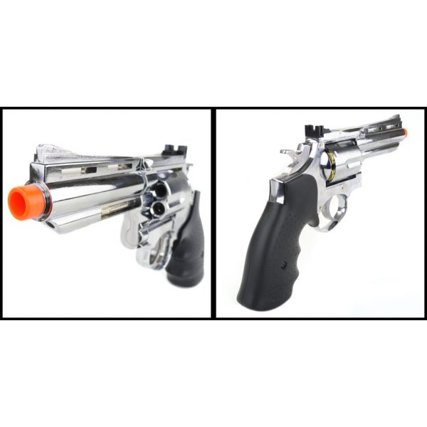 See Airsoft Pistol 2 Green Gas HFC 132S FPS-280 Non-Blowback Silver Revolver Airsoft Pistol