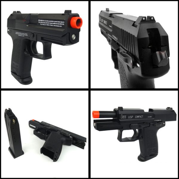 See Airsoft Pistol 2 Green Gas KWA H&K Full Metal USP Compact NS2 Gas FPS-300 Airsoft Blowback Pistol