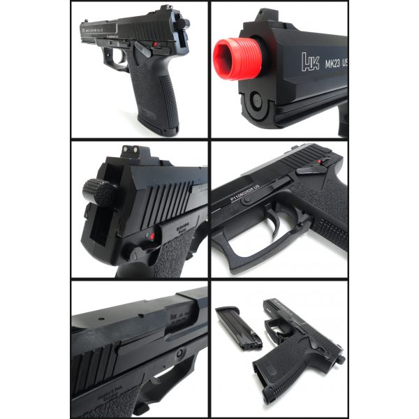 See Airsoft Pistol 2 Green Gas KWA H&K MK23 USSOCOM Pistol FPS-440 Blowback Airsoft Gun