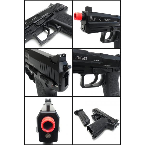 See Airsoft Pistol 2 Green Gas KWA H&K USP Compact Tactical Pistol FPS-405 Blowback Airsoft Gun