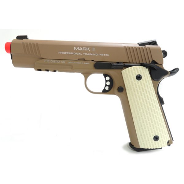 See Airsoft Pistol 1 Green Gas KWA M1911 Mark II PTP Pistol Dark Earth FPS-400 Blowback Airsoft Gun