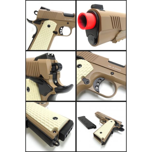 See Airsoft Pistol 2 Green Gas KWA M1911 Mark II PTP Pistol Dark Earth FPS-400 Blowback Airsoft Gun