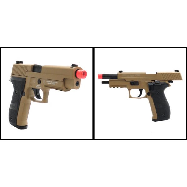 See Airsoft Pistol 2 Green Gas Sig Sauer P226 Pistol Tan FPS-383 Blowback Airsoft Gun