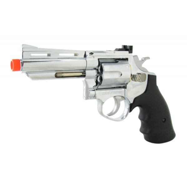 See Airsoft Pistol 1 Green Gas Silver Savaging Bull 4 Inch Barrel Magnum Revolver Pistol FPS-350 Black Grip Airsoft Pistol