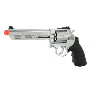 See Airsoft Pistol 1 Green Gas Silver Savaging Bull 6 Inch Barrel Magnum Revolver Pistol FPS-350 Black Grip Airsoft Pistol