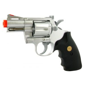 See Airsoft Pistol 1 Green Gas Silver Snubnose Magnum Revolver Pistol FPS-300 Black Grip Airsoft Gun