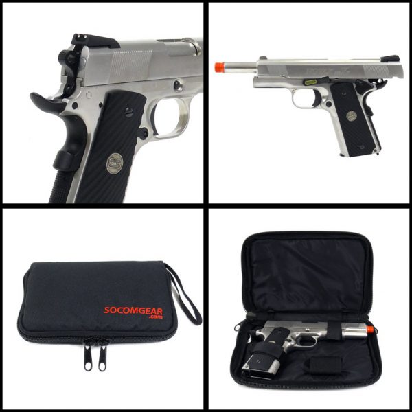 See Airsoft Pistol 2 Green Gas SOCOM Gear Novak Next Silver Pistol FPS-415 Blowback Airsoft Gun