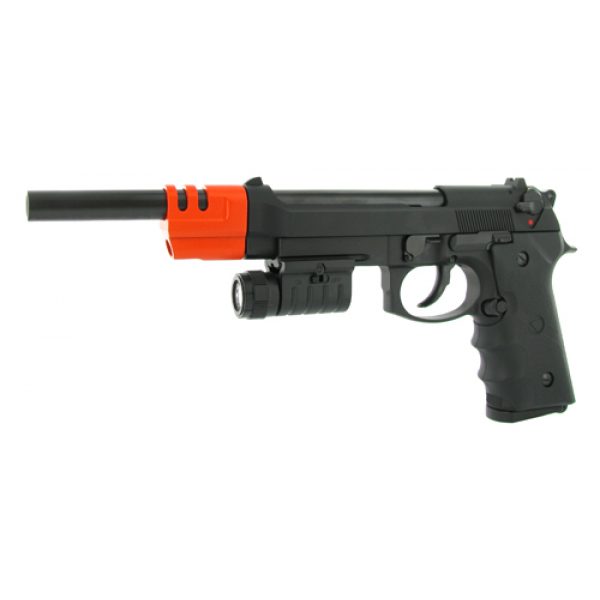 See Airsoft Pistol 1 Green Gas Tactical 92F Blowback Pistol FPS-400 Barrel Extension, Compensator, Flashlight Airsoft Gun