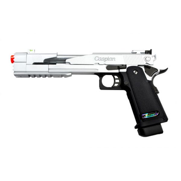 See Airsoft Pistol 1 Green Gas TSD Caspian Arms Tactical 7.0 Dragon Silver Pistol FPS-440 Full Metal, Blowback Airsoft Gun